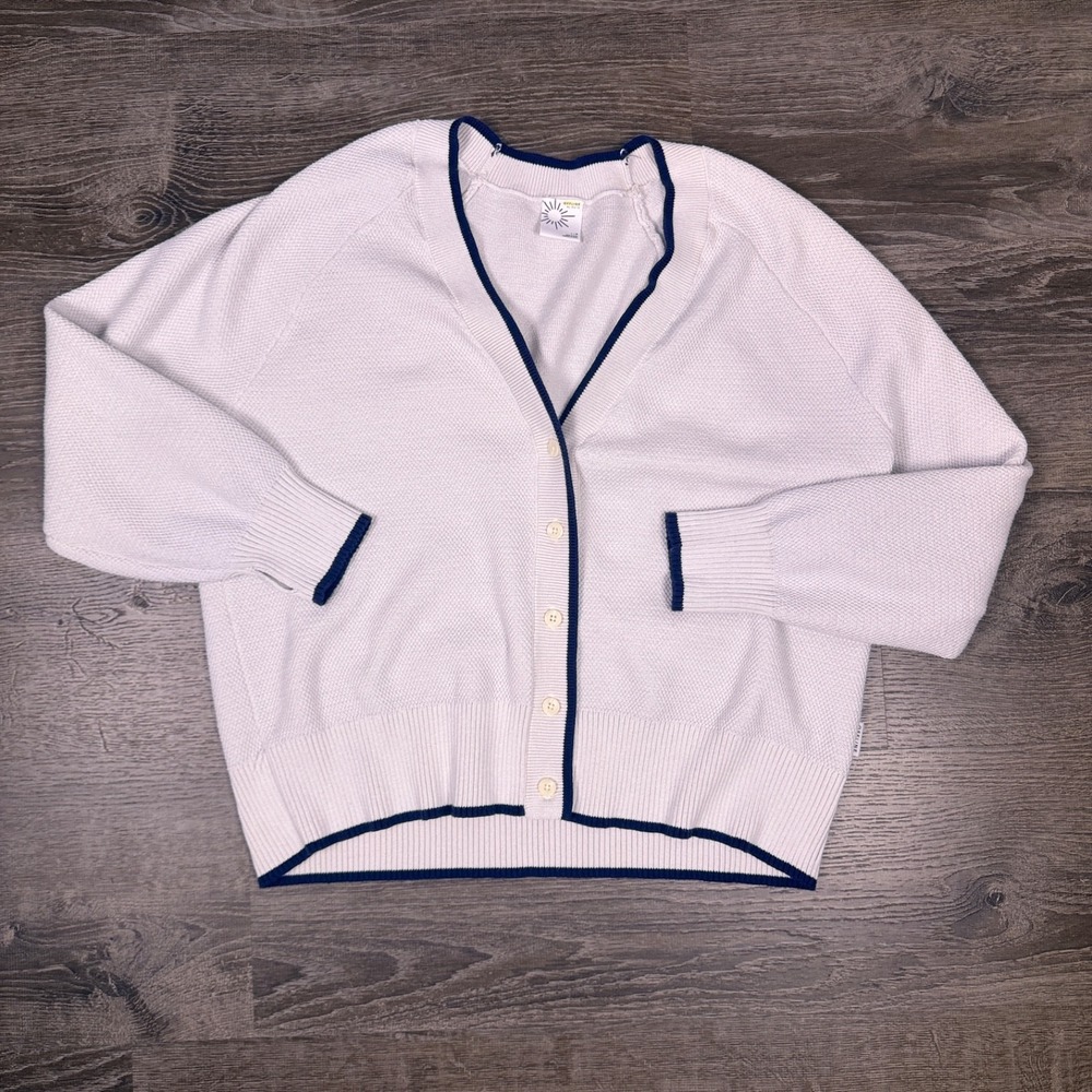 OFFLINE by Aerie Cardigan Sweater Oversized L White Button Long Sleeve 2024
